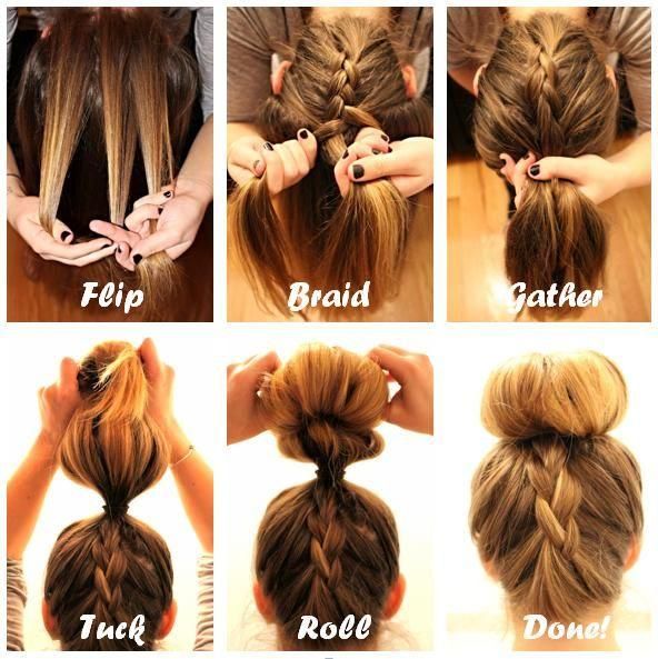braid into a sock bun tutorial