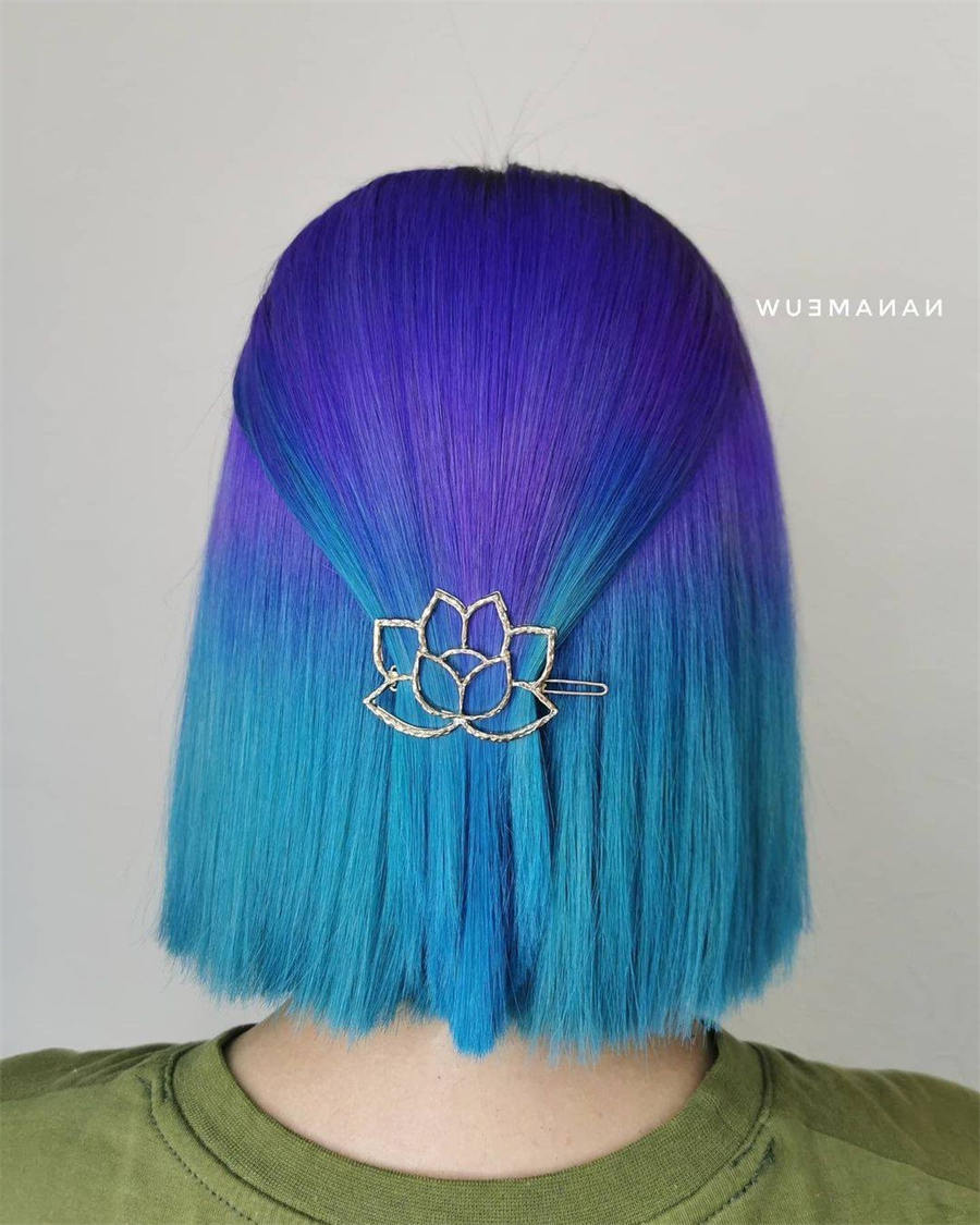 bright colored bob hairstyle